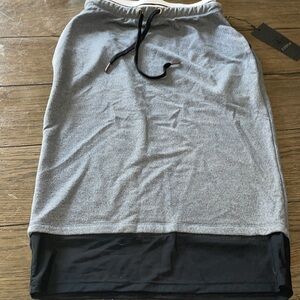 NWT Charcoal Leah Midi Skirt French Terry flaw